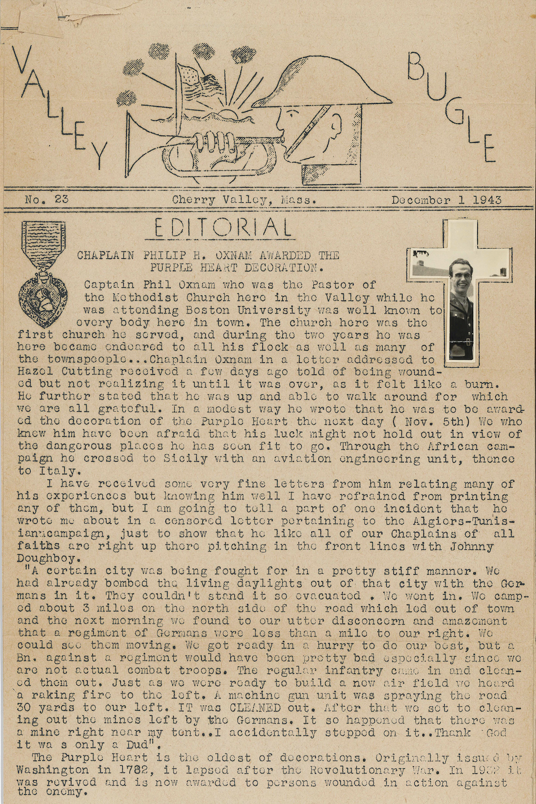 Cherry Valley Bugle, Issue 23, Page 1